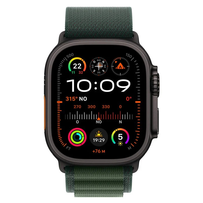 Apple Watch Ultra 2 GPS + Cellular 49mm Titanio Negro con Correa Alpine Loop Verde Oscuro - Talla L