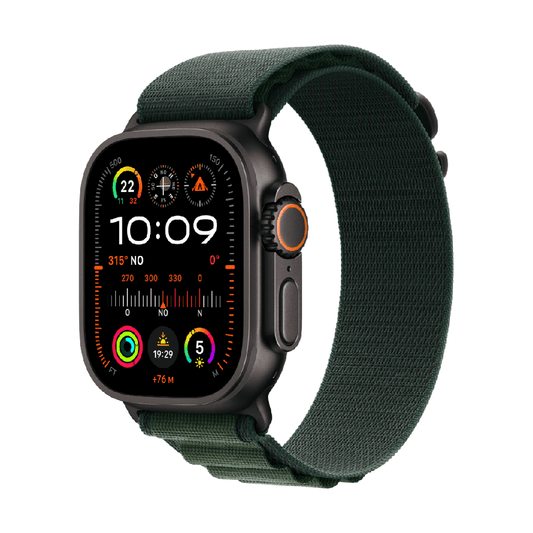 Apple Watch Ultra 2 GPS + Cellular 49mm Titanio Negro con Correa Alpine Loop Verde Oscuro - Talla L